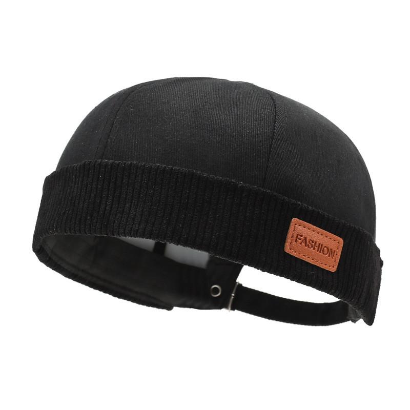 Unisex Harajuku Collage Cotton Cap With Windproof Function For Street Style Fashion Black