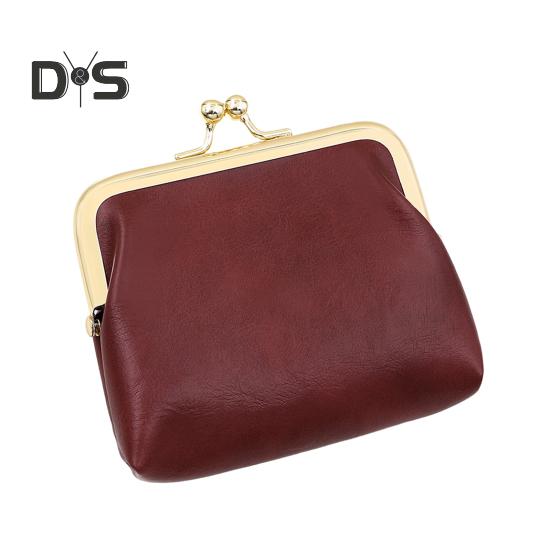 

Мини-винтажный кошелек для монет из искусственной кожи с замком-поцелуем, карман для мелочи, портативный кошелек, многоцелевые ключи, наушники, безделушки, помада, косметические аксессуары красный