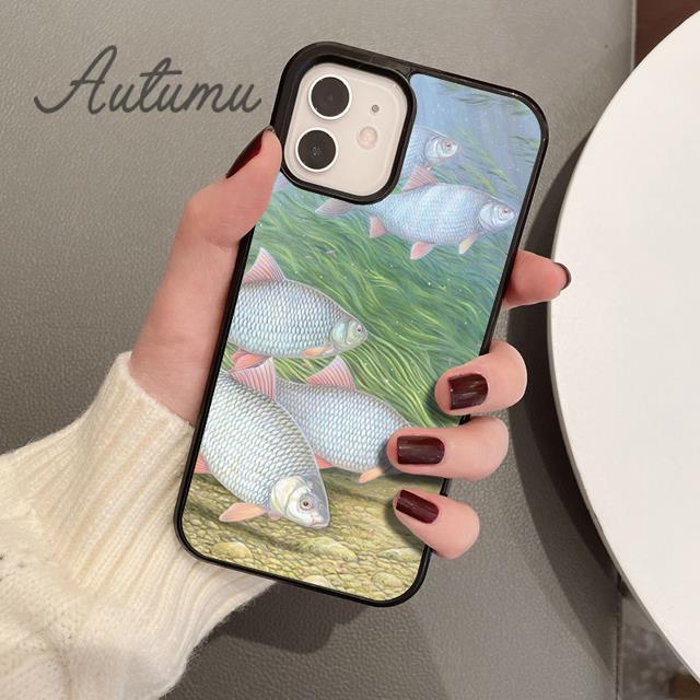 CARP FISH FISHING Phone Case for iPhone 11 12 13 14 Pro Max Mini X XR XS SE 2020 6S 7 8 Plus Samsung Galaxy S21 S22 Cover Shell