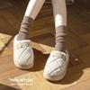 Plush cotton slippers light luxury plaid couple cotton shoes autumn and winter indoor home warm and comfortable home