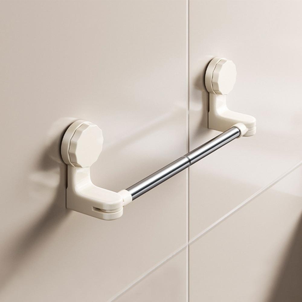 Wall Mounted Towel Bars Suction Cup Bathroom Storage Rod Durable Slipper Rack