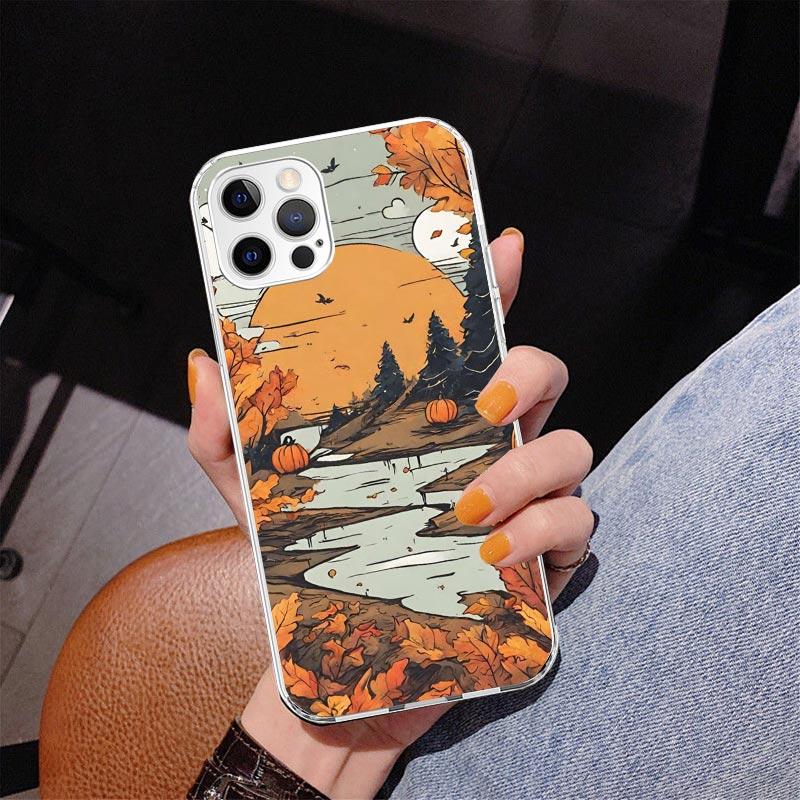 Pumpkin Happy Fall Autumn Phone Case For iPhone 17 Air 16 Pro Max 16E 15 + 14 Plus 11 12 13 Mini 7 8 SE Gift Print Cover Fundas