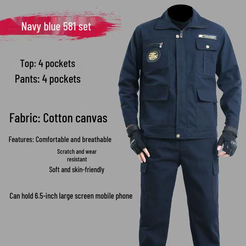 Spring & Autumn Men's Workwear Set: Anti-Scald, Wear & Dirt Resistant for Welding, Auto Repair, and Construction