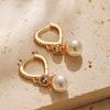 French Pearl Zircon Inlaid 18k Gold Plated Light Luxury Elegant Earrings For Women