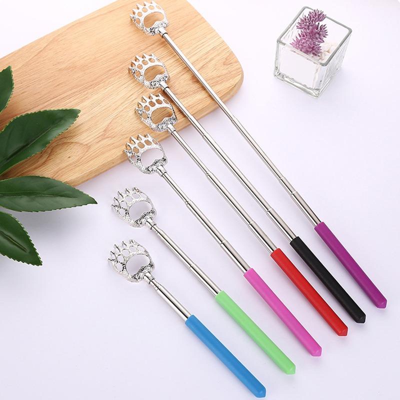 1-5PCS Cute Bear Claw Retractable Stainless Steel Portable Itching Massager Automatic No Manual Labor Needed Pet Grooming Tool
