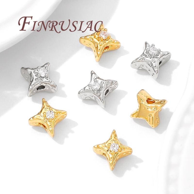 9.5mm*6mm Stars Spacer Bead 18K Gold Plated Jewelry Accessories,Beads Separators,Bracelets&Necklaces Beads