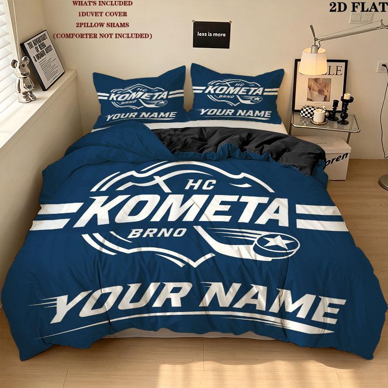 Hc Kometa Brno Jersey Custom Name Pattern Bedding Quilt Set Quilt Cover Pillowcase Home Gift(1 * duvet cover + 2 * pillowcase, without core)