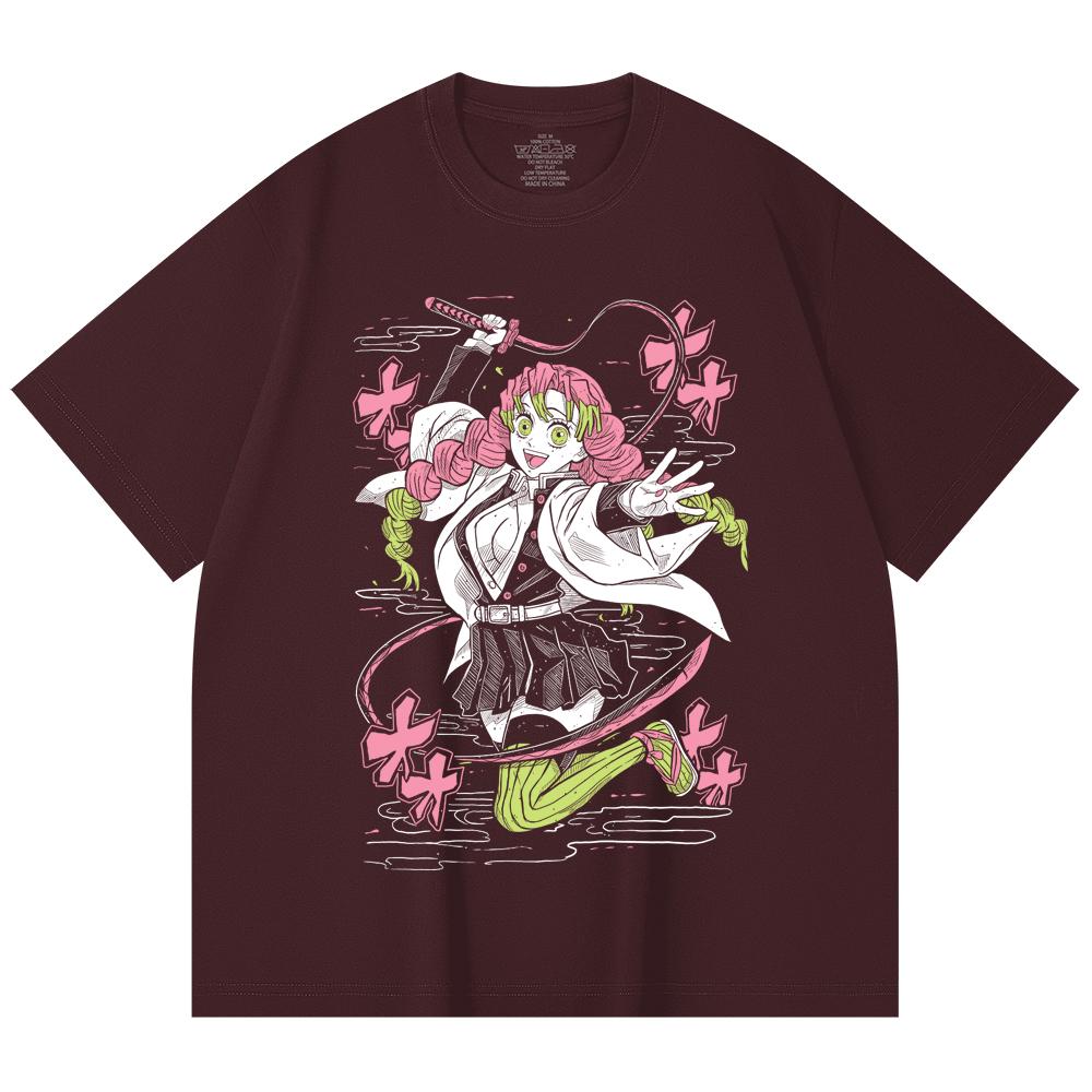 

230 Gsm 100% Cotton Demon Slayer V49 Mitsuri Print Unisex Heavy Cotton T Shirt 2XL