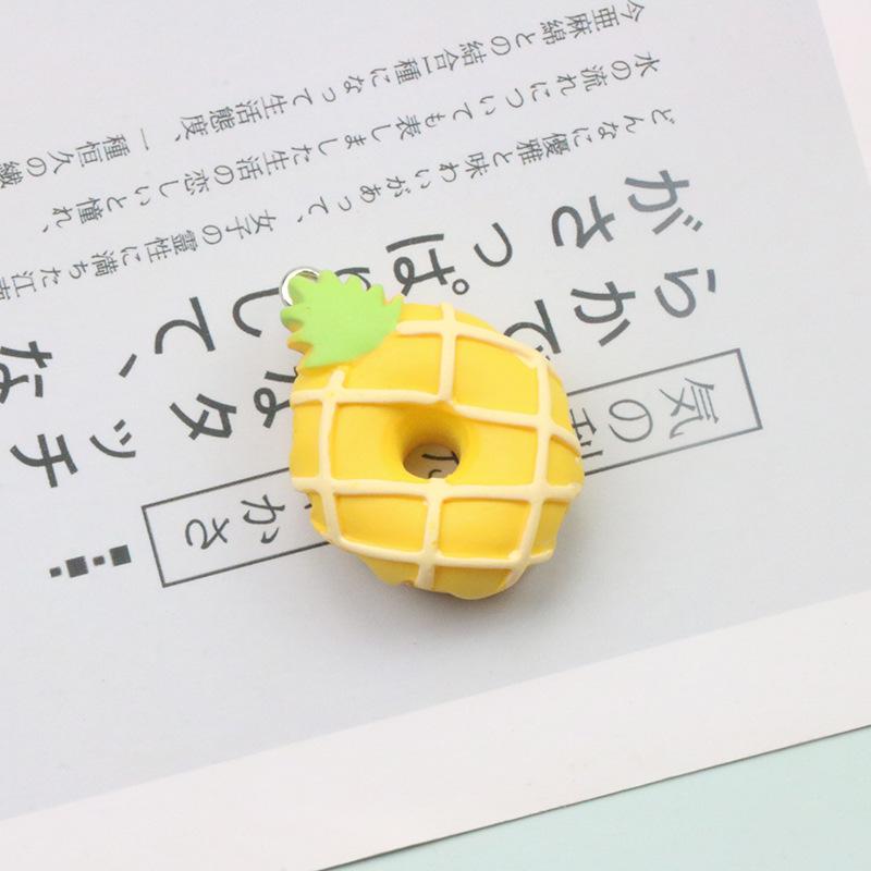 9pcs Kawaii Simulation Fruit Flower Donuts Flatback Resin Cabochon Toys Scrapbook DIY Jewelry Phone Decoration Accessories