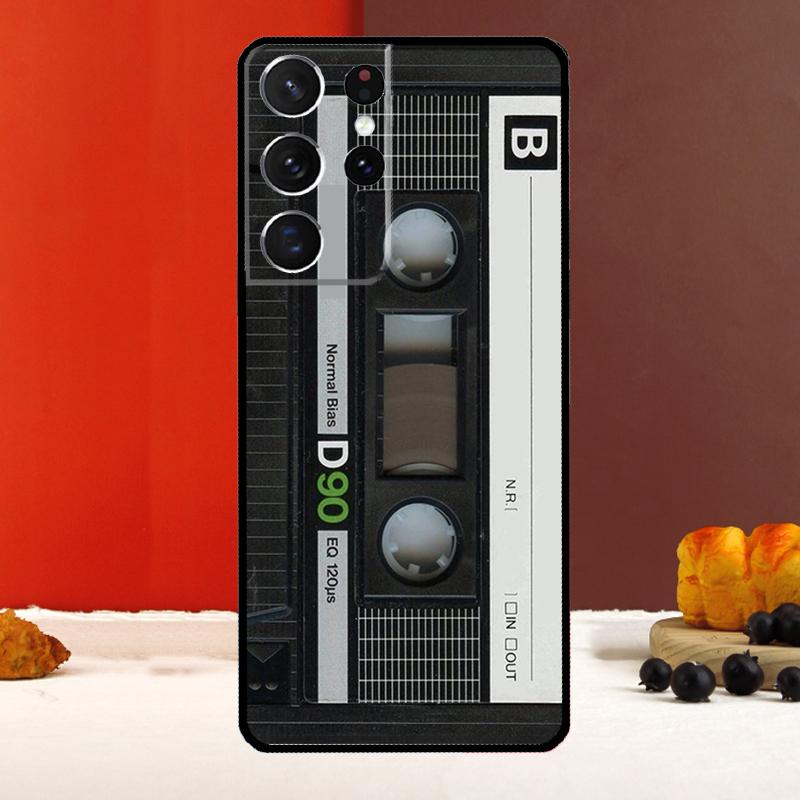 Vintage Cassette Tape Retro Cover For Samsung Galaxy S25 Ultra S22 S23 S24 Plus S20 S21 FE S9 S10 S25 FE Phone Case