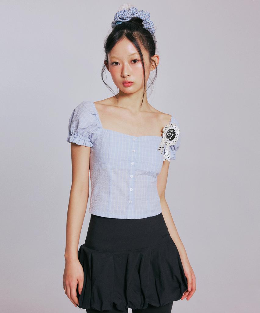 YOUHEE Puff Sleeve Blouse_Light Blue