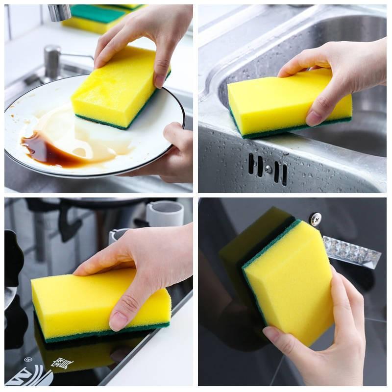50Pcs Highly Absorbent Double-Sided Sponge Magic Cleaning Pot Rust Sponge Cleaning Brush Kitchen Cleaning Tool