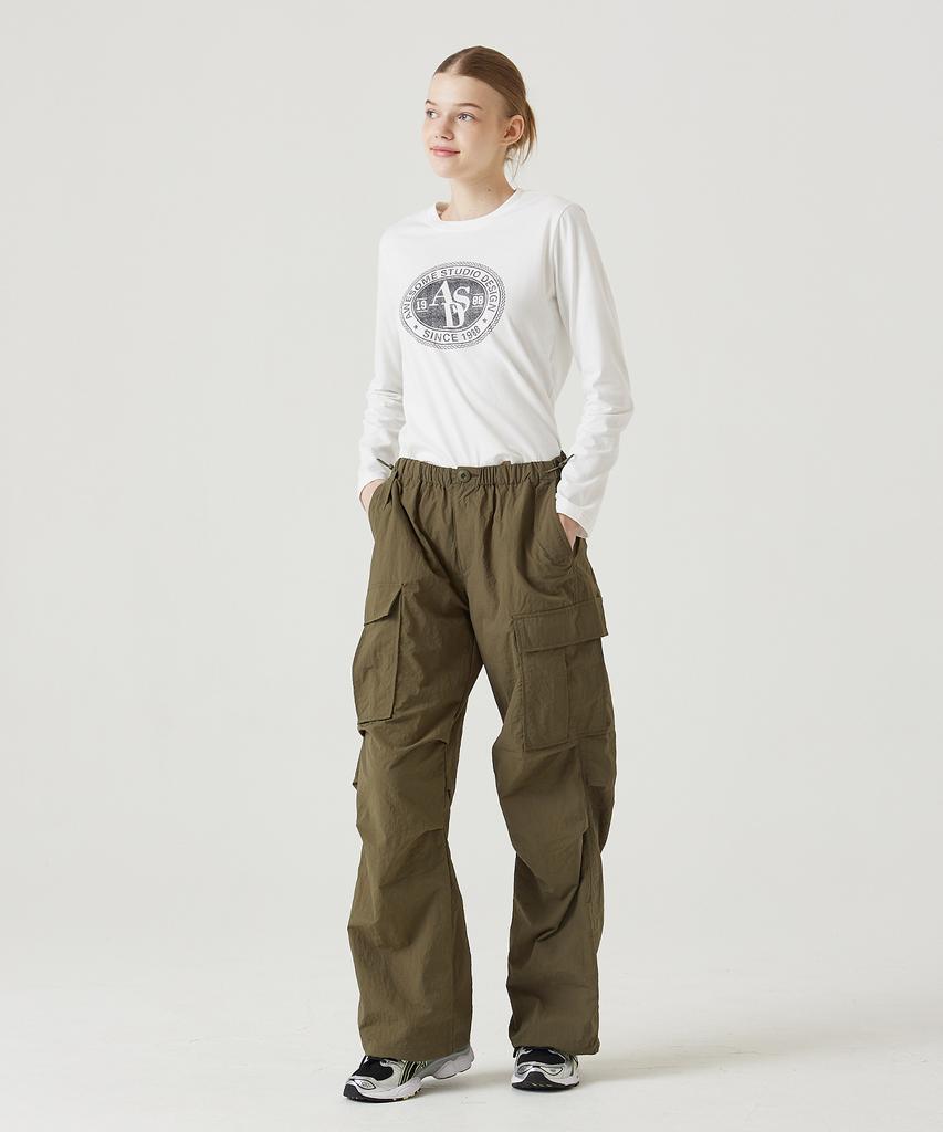 AWESOME STUDIO Long Sleeve Circle Symbol Slim Tee Ivory