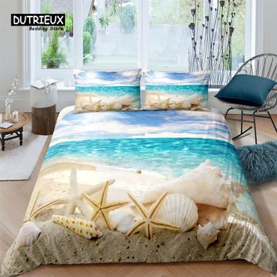 Home Living Luxury 3D Starfish Print 2/3Pcs Comfortable Duvet Cover PillowCase Bedding Sets Kids Queen and King EU/US/AU Size