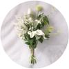 Customizable Realistic Soft Artificial Flower Hand Bouquet Calla Lily Tulip French Elegant Bride Pure White Wedding Photography