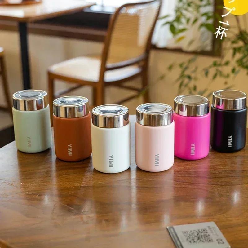 1pc 230ml Mini Stainless Steel 316 Thermos Mug Leak-proof Lightweight Portable Pocket Vacuum Coffee Tea Thermal  Tumbler