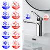 6Pcs/Set Hot Cold Sign Sticker Waterproof PVC Self-adhesive House Kindergarten Office Water Temperature Indication Sticker Round Warning Label