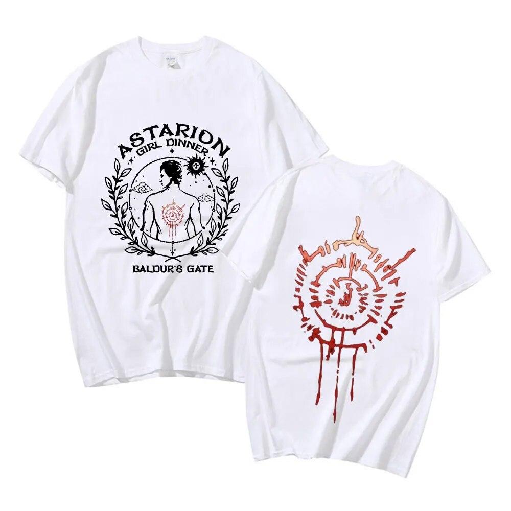 Heißer 2023 Astarion Doppelseitige Grafik T Shirt Unisex Frauen Mode Ästhetische Kleidung T-shirt Übergroßen T Shirts Tops Streetwear