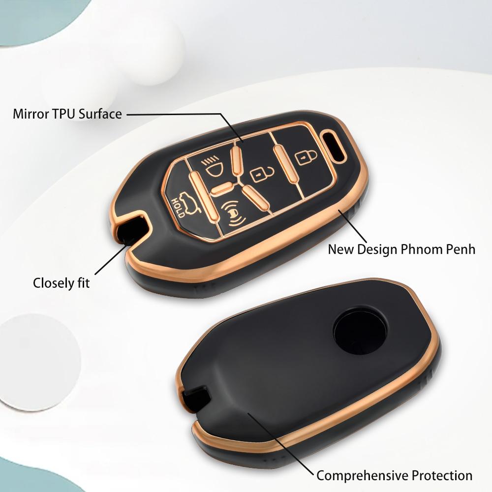 New Car Remote Key Case Cover Protector For Ssangyong Rexton Y400 Y450 G4 2021 2022 Holder TPU Shell Fob Accessories 5 Buttons