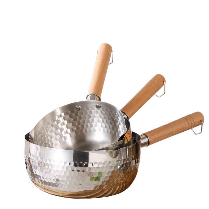 Extra Thick 304 Stainless Steel Yukihira Milk Pot, Uncoated for Baby Food, Cooking Noodles, Small Household Pan