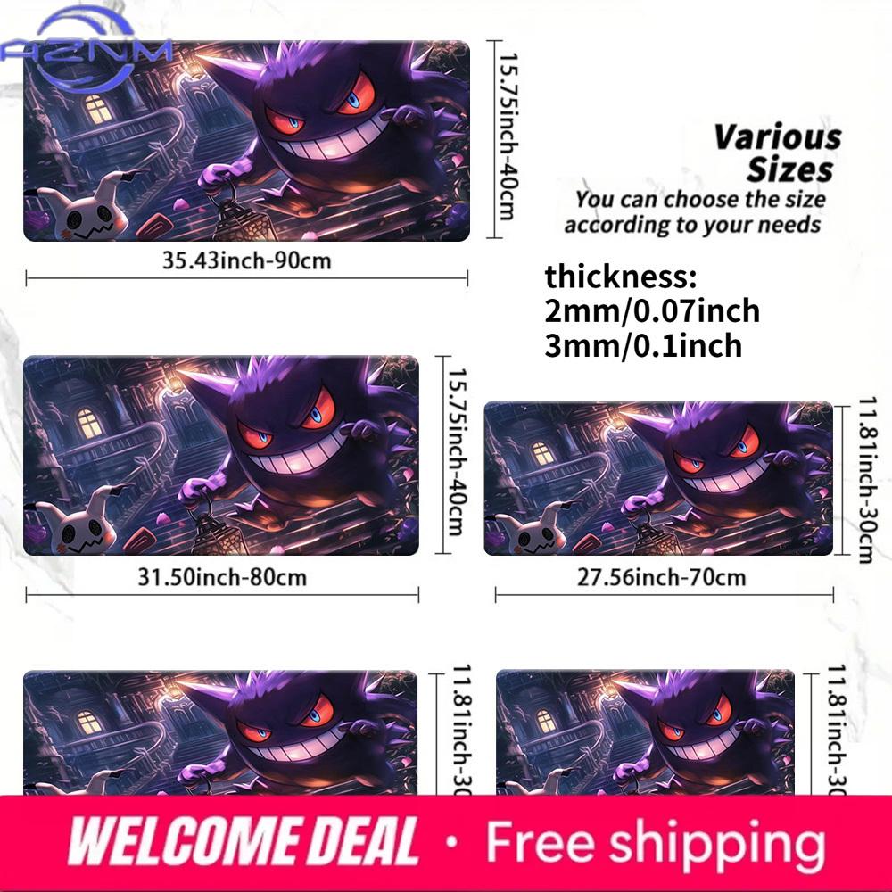 Gengar Mimikyu Haunted Mansion TCG Playmat NonSlip Washable Desk Mat 30x80x0.2cm