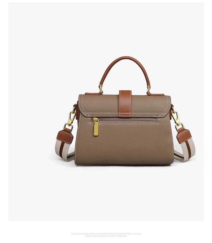 2025 Frühling/Sommer Farbblock Echtleder Damen Umhänge-Schultertasche