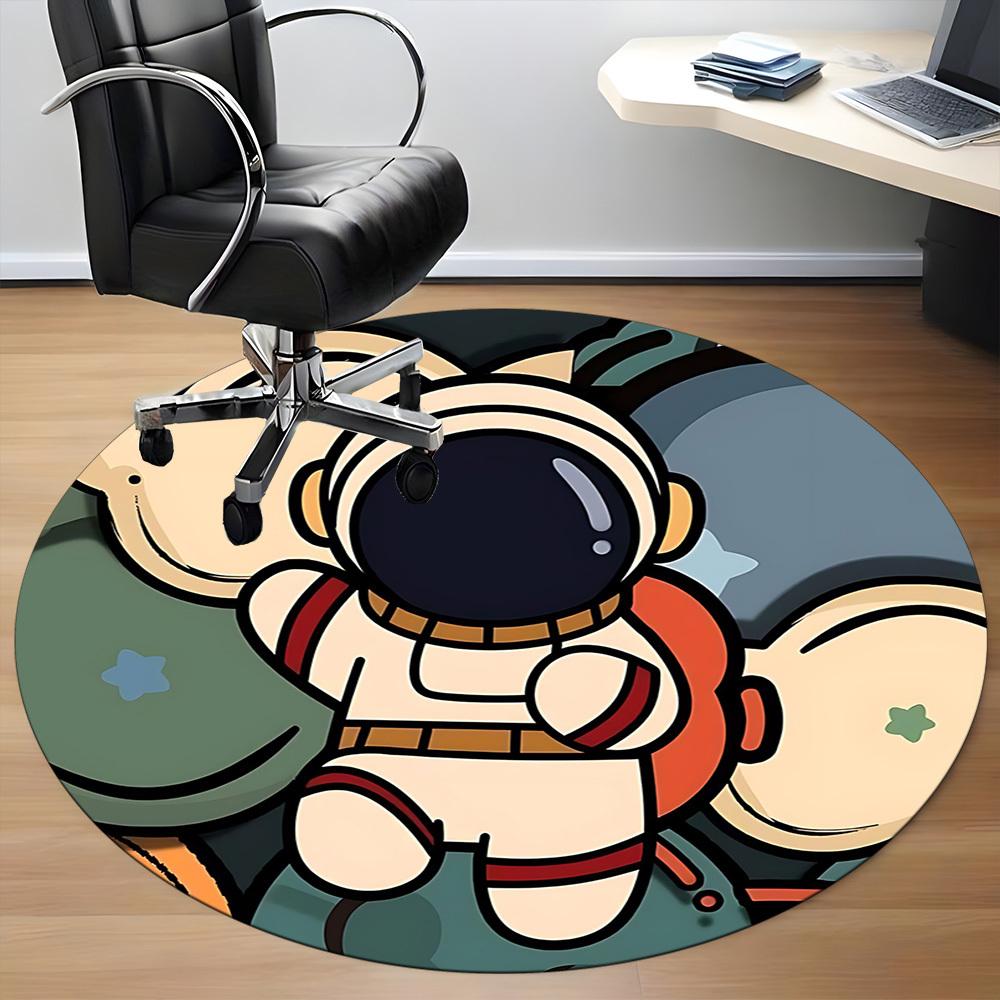 1pc Astronaut Space Office Round Area Rug, Under Office Chairs Bedroom Living Room Home Decor, Room Deco