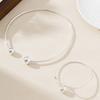 2Pcs/Set Necklace Bracelet Set, Adjustable Opening Bracelet with Double Ball Beads, Fade Resistant Choker Necklace for Minimalist Jewelry Gift