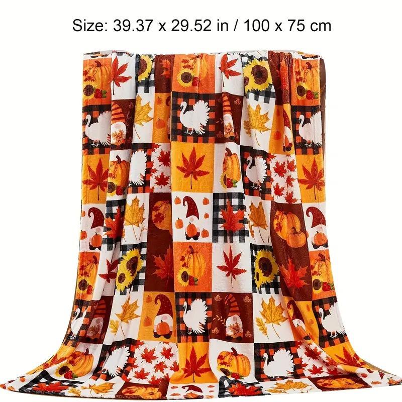 Flannel Blanket Pumpkin Sunflower Pattern Print Blanket Nap Blanket Travel Decoration