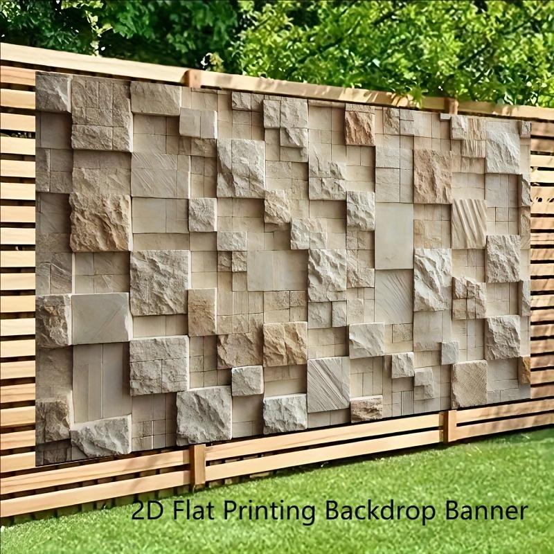 2D Flat Banner, 1 Piece, [Party Banner] Slate Texture Wall Decoration Banner