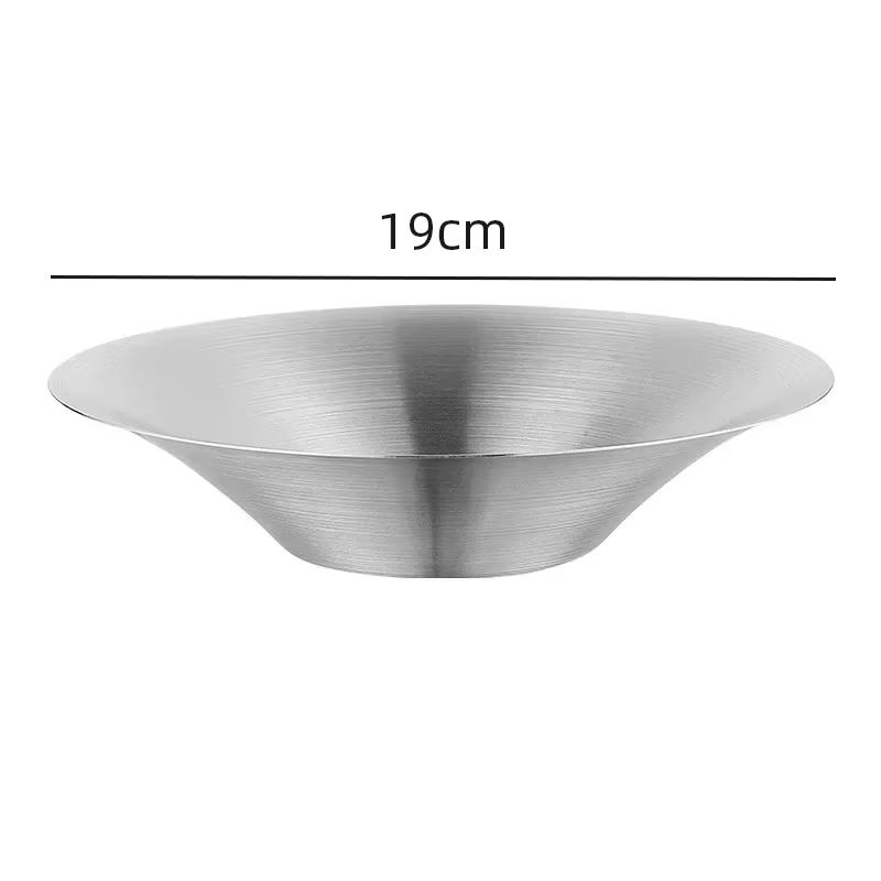 Stainless Steel Ramen Bowl Rice Salad Noodle Soup Bowl Home Restaurant Food Serving Dish Pickled Cabbage Bowl Silver Soup Bowl
