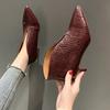 Booties Autumn New Pointed Toe Slip-on Non-Slip Wear-Resistant Slim Heel Single Shoes