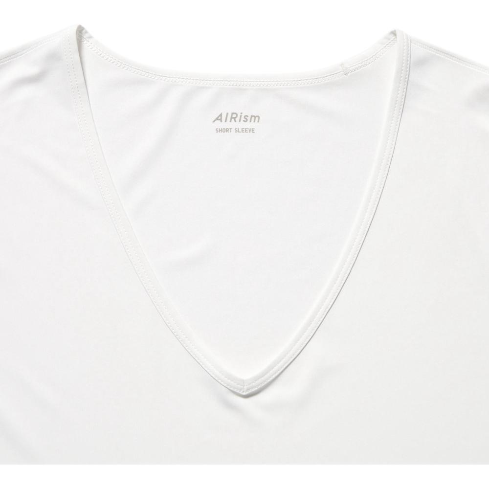 UNIQLO SS23 Casual Minimalist V-Neck Short Sleeve T-Shirt Men tops White 454311-00