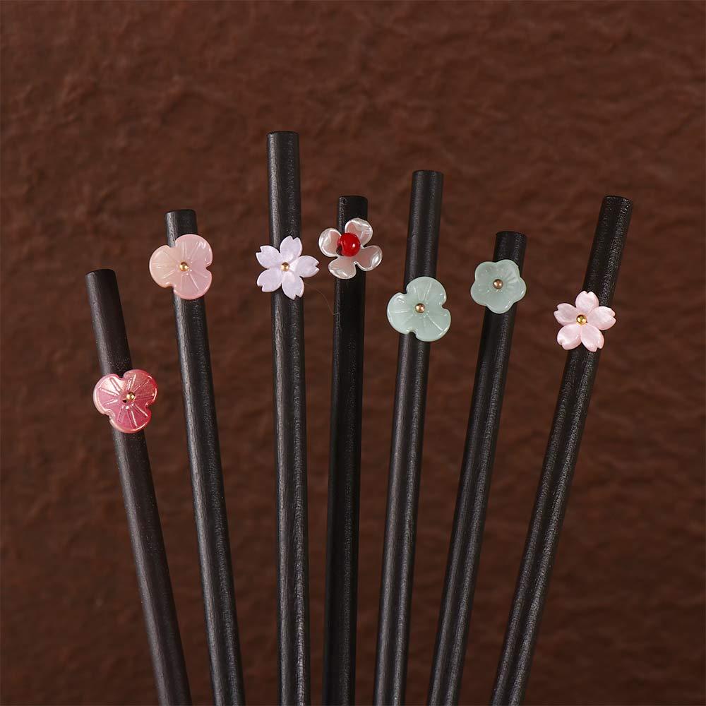 Chinese Style Hanfu Disk Hair Classic Hair Accessories Flower Hairpins Wooden Hairpin Hair Sticks