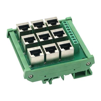מתאם יציאת Ethernet 9 כיווני RJ45 8P8C לבלוק טרמינלים עם עיצוב אנכי לחיסכון במקום