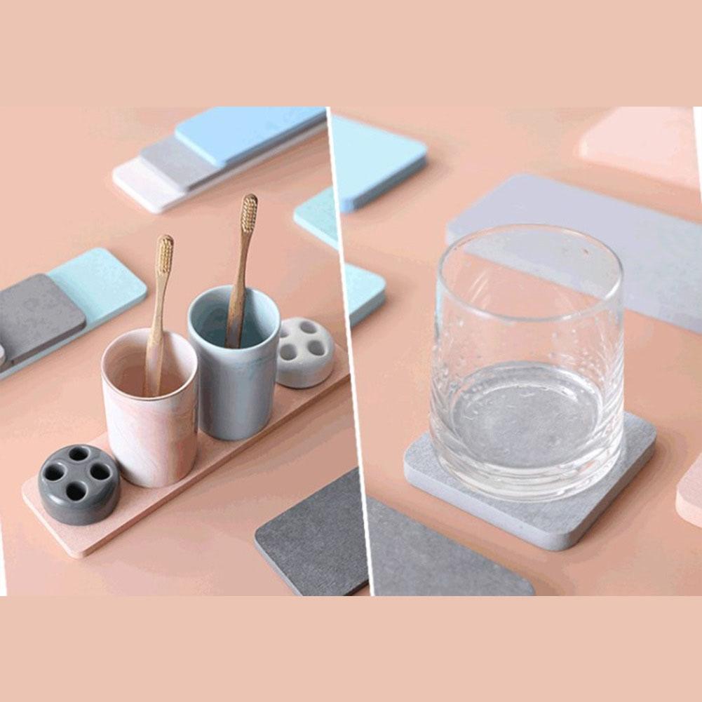 6.29*3.15in Stone Tray Diatom Mud Pink/Blue/Green Water-Sbsorbing