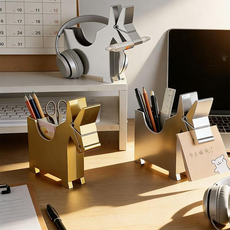 Creative Horse Note Holder Storage Box Animal Shaped Storage Stand Student Desktop Office High-Value Storage Decoration Ornament