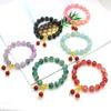 Korean Exquisite Glass Beaded Elastic Bracelets for Women Fashion Paint Cracked Beads Elastic Adjustable Bracelet Jewelry Gifts