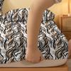 Simple Modern Curve Geometry Printed Fitted Sheet Matte Bed Cover Bedding Set for Bedroom Decor