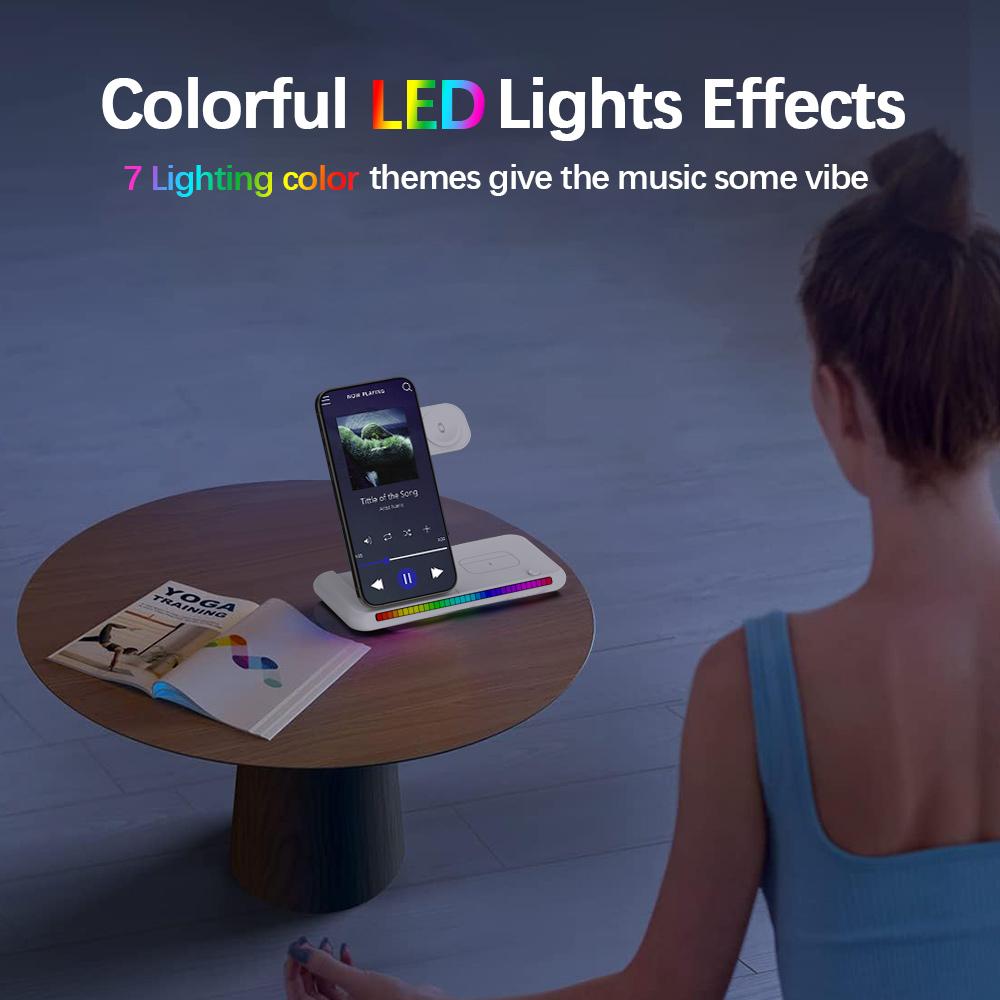 3In1 Foldable Sound Pickup Lamp Wireless Charger Stand For iPhone15 14 13 12Pro Max Plus iWatch AirPods3/2 Fast Charging Station