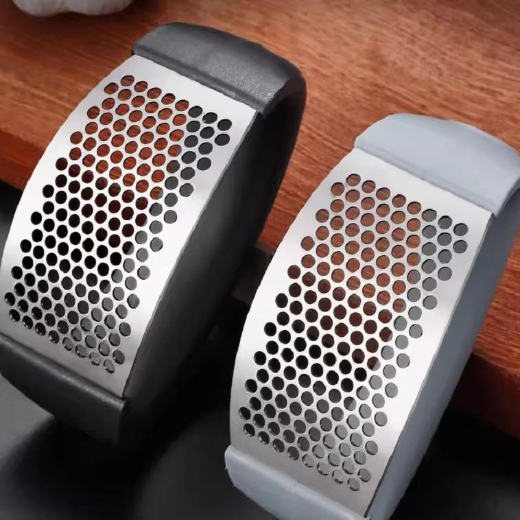 New Arrival: Set of 3 Stainless Steel Garlic Presses - Multifunctional Garlic Masher & Creative Garlic Grater.