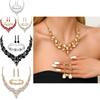 Fashion Jewelry Set With Water Diamond Geometric Necklace And Earrings For Women