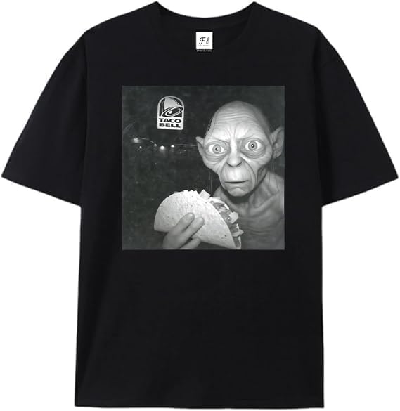 Goblin & Taco Ring Comfort Colors Shirt, Movie Meme Tee, Precious Taco, Movie Shirt, Golum Foodie, Gift for Movie Fans Black
