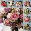 Artificial Peony Rose Flower Vintage Silk Fake Flower Bouquet Wedding Decor Home