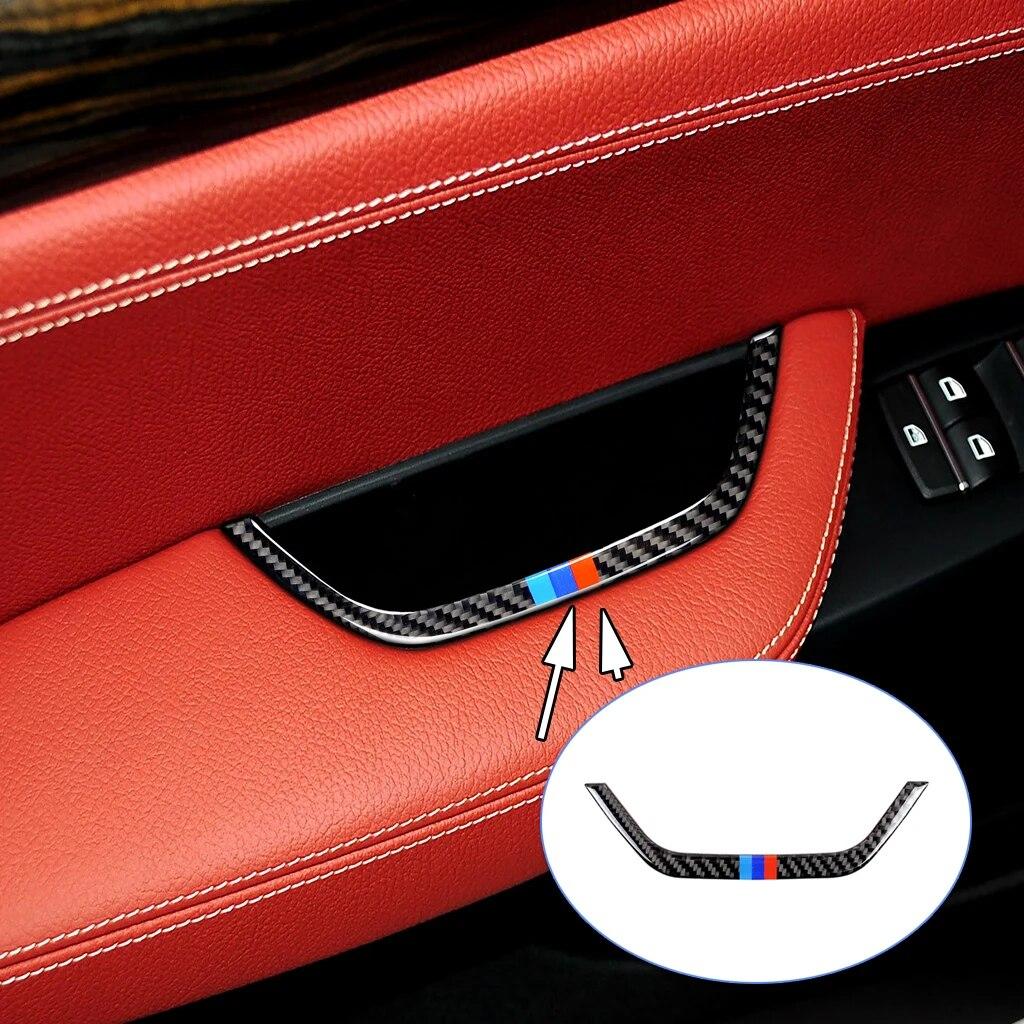For BMW X3 F25 X4 F26 2011-17 Intérieur Carbon Fiber Auto Door Inner Handle Storage Box Frame Cover Trim