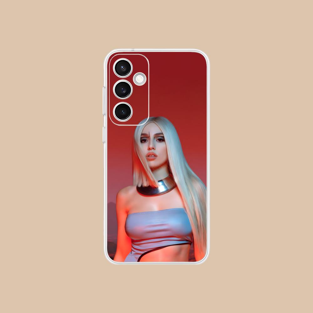 Fashion Ava Max Clear Mobile Phone Case for Samsung Galaxy S25 S24 S23 S22 S21Plus FE Ultra Colorful Cover