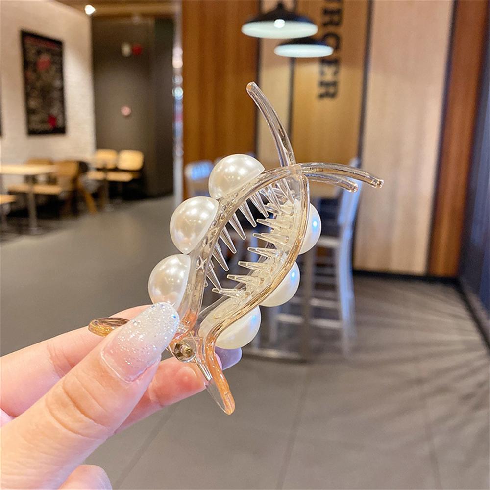 New Pearl Hair Claw Clip For Women Meatball Head Fixed Hair Styling Tools Hairpin Accessories Grab Clip Jewelry