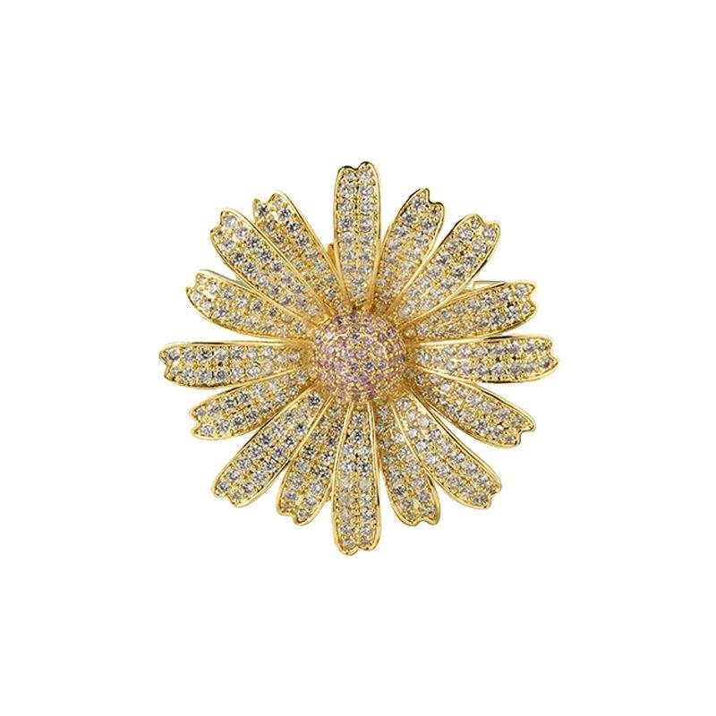 Daisy Brooch High-End Women'S Small Suit Corsage Simple And Generous Luxury Neckline Decorative Pin Summer Anti-Light Buckle