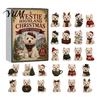 Cute Animal Desk Ornaments 24 Days Dog Advent Calendar 2026, 2D Acrylic Puppy Christmas Pajamas Series Hanging Pendants Countdown Calendar,