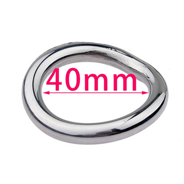 Metal Cock Ring Penis Bondage Lock Cock Ring Heavy Duty Male Metal Ball Scrotum Stretcher Delay Ejaculation BDSM Sex Toy Men 18